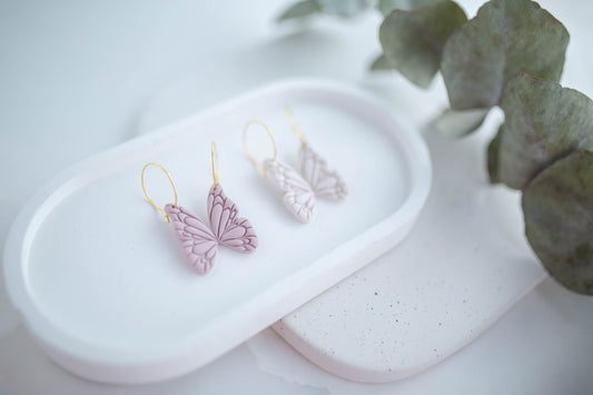 Clay Earrings | Butterfly Wing Hoops | In Bloom Collection