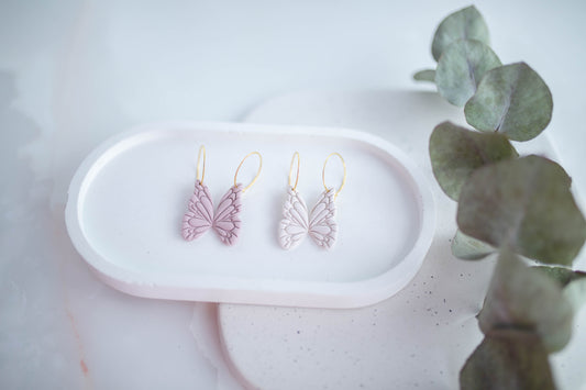 Clay Earrings | Butterfly Wing Hoops | In Bloom Collection