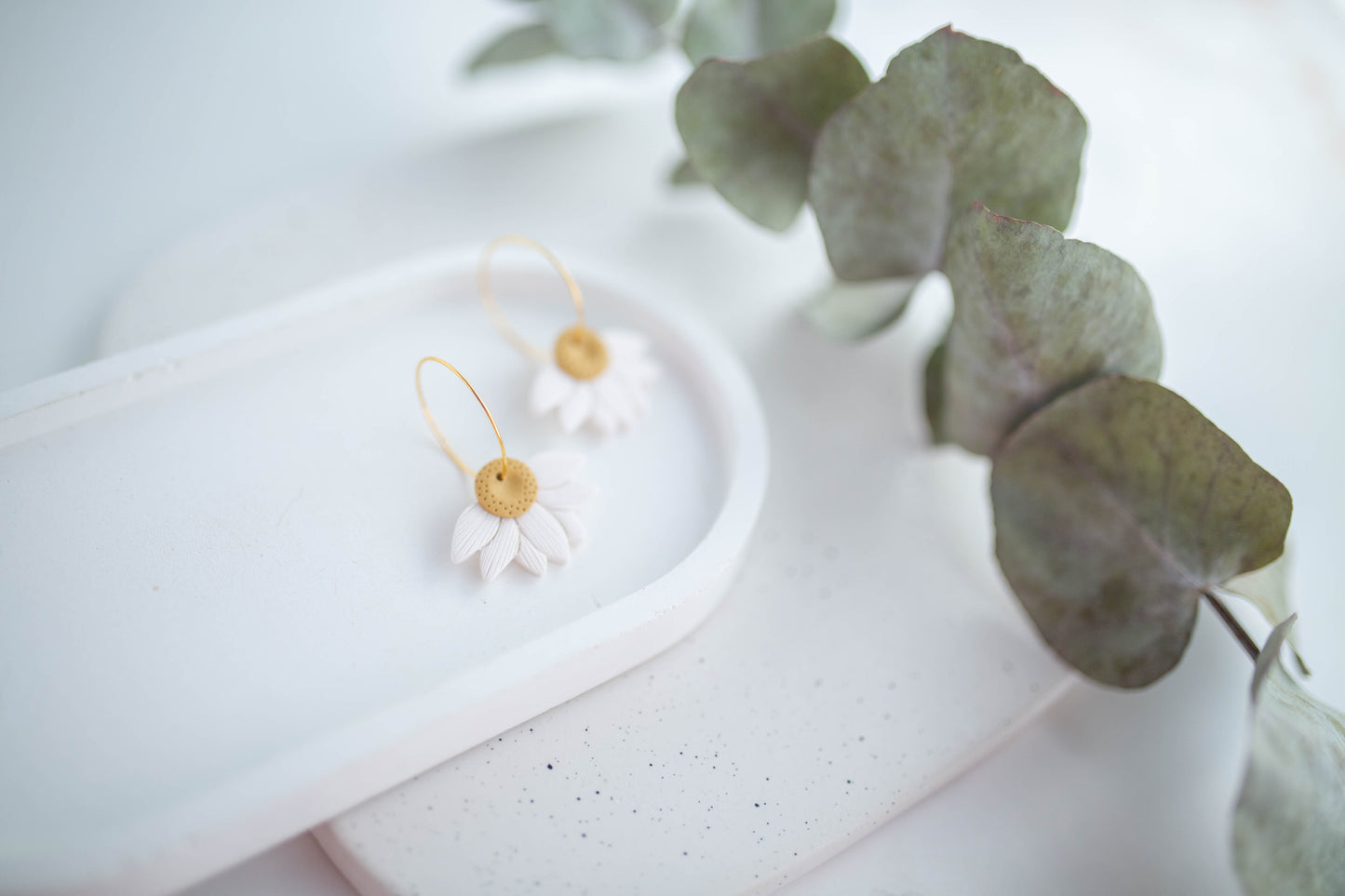 Clay Earrings | Lazy Daisy Hoops | In Bloom Collection