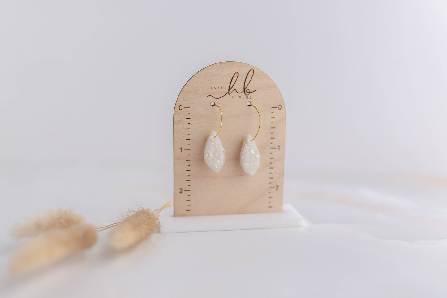 Clay Earrings | Opal Drop Mini Hoops | Luxe Collection