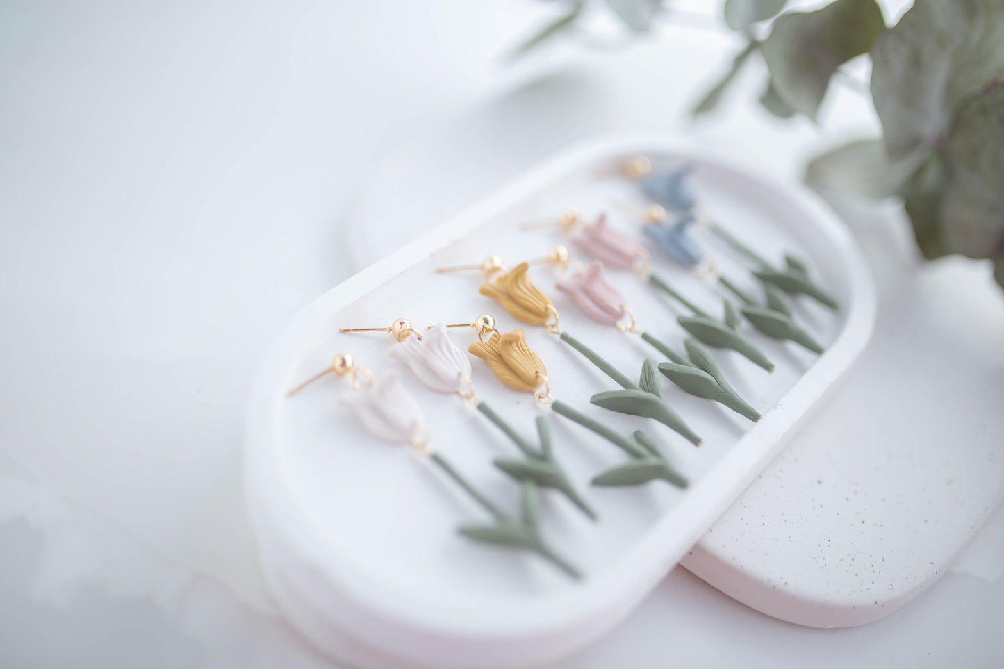 Clay Earrings | Tulip Dangles | In Bloom Collection