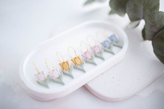 Clay Earrings | Mini Tulip Hoops | In Bloom Collection
