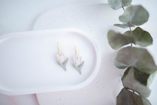 Clay Earrings | Mini Tulip Hoops | In Bloom Collection