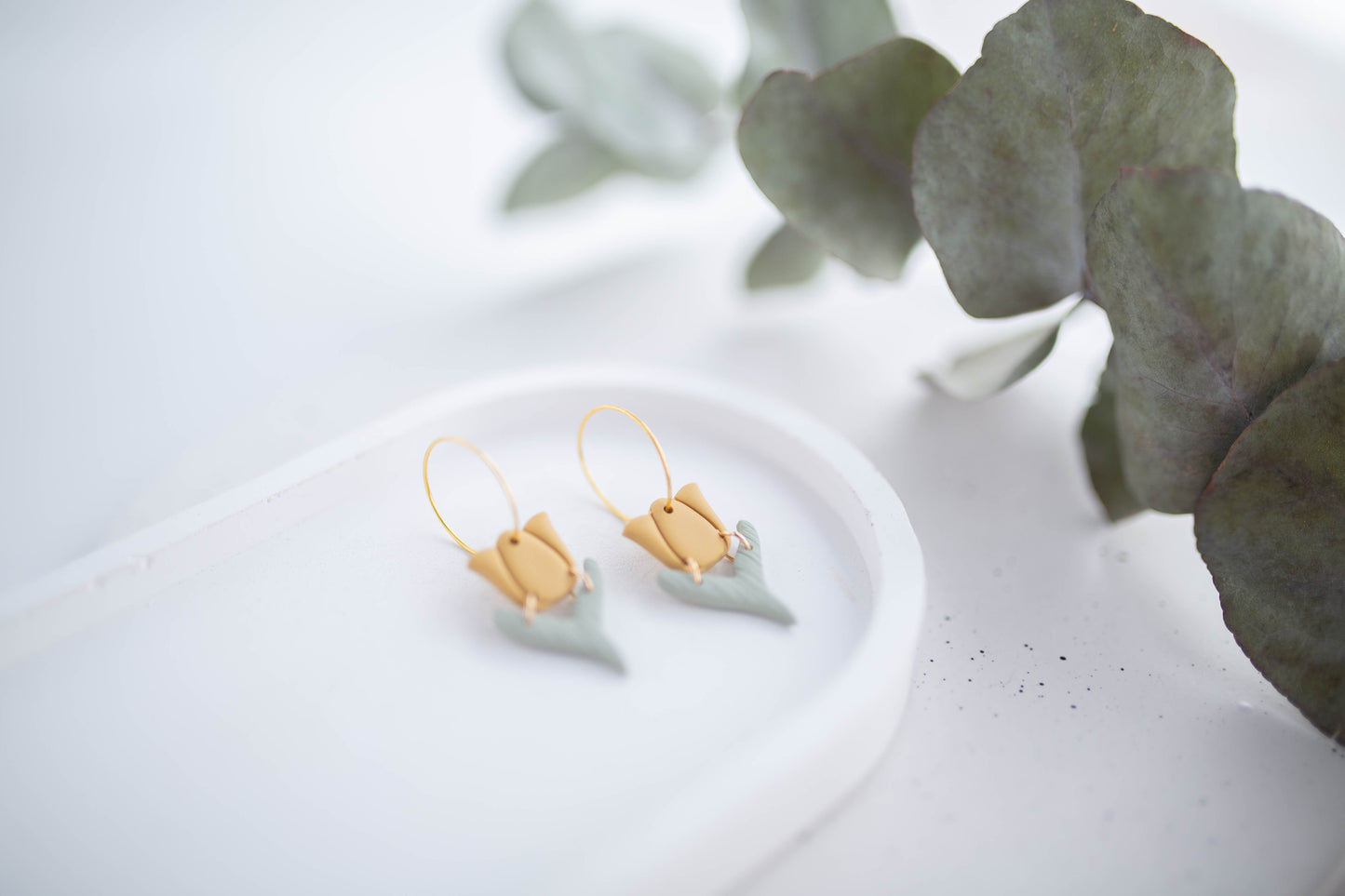 Clay Earrings | Mini Tulip Hoops | In Bloom Collection