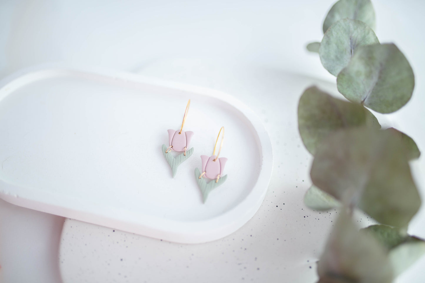 Clay Earrings | Mini Tulip Hoops | In Bloom Collection