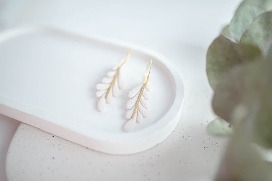 Clay Earrings | Long Leaf Hoops | In Bloom Collection
