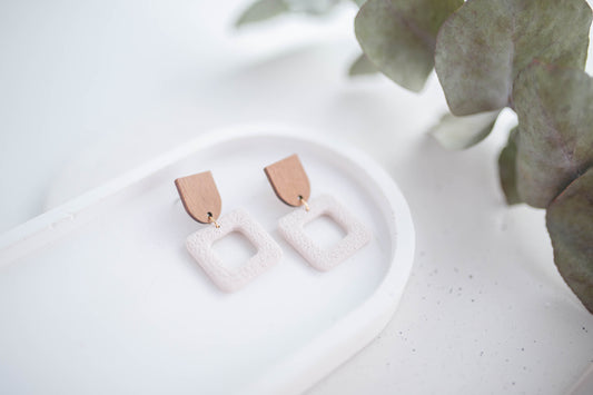Clay Earrings | Square Dangles | In Bloom Collection