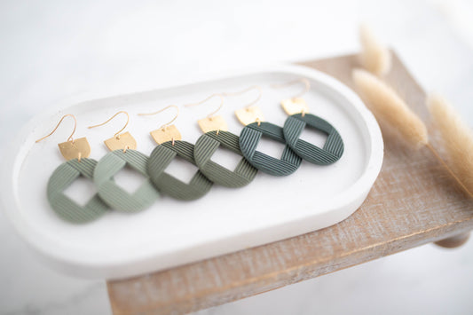 Clay Earrings | Imprint Dangles | Botanica Collection