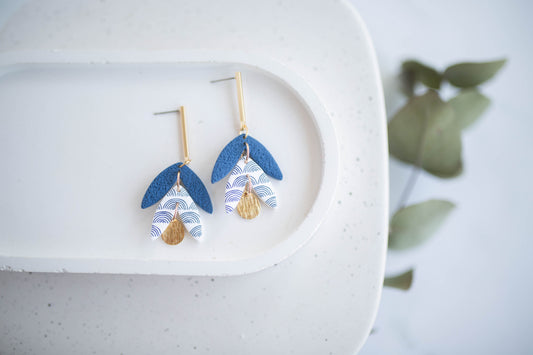 Clay Earrings | Hope Leaf Dangles | Indigo Daydream Collection