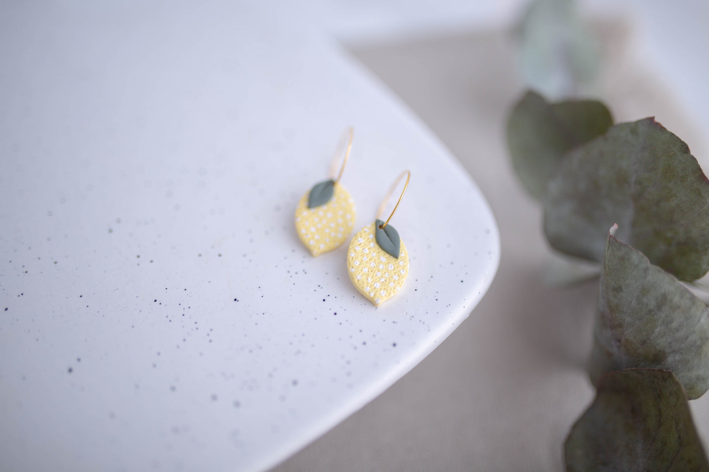 Clay Earrings | Fruit Mini Hoops | Picnic Basket Collection