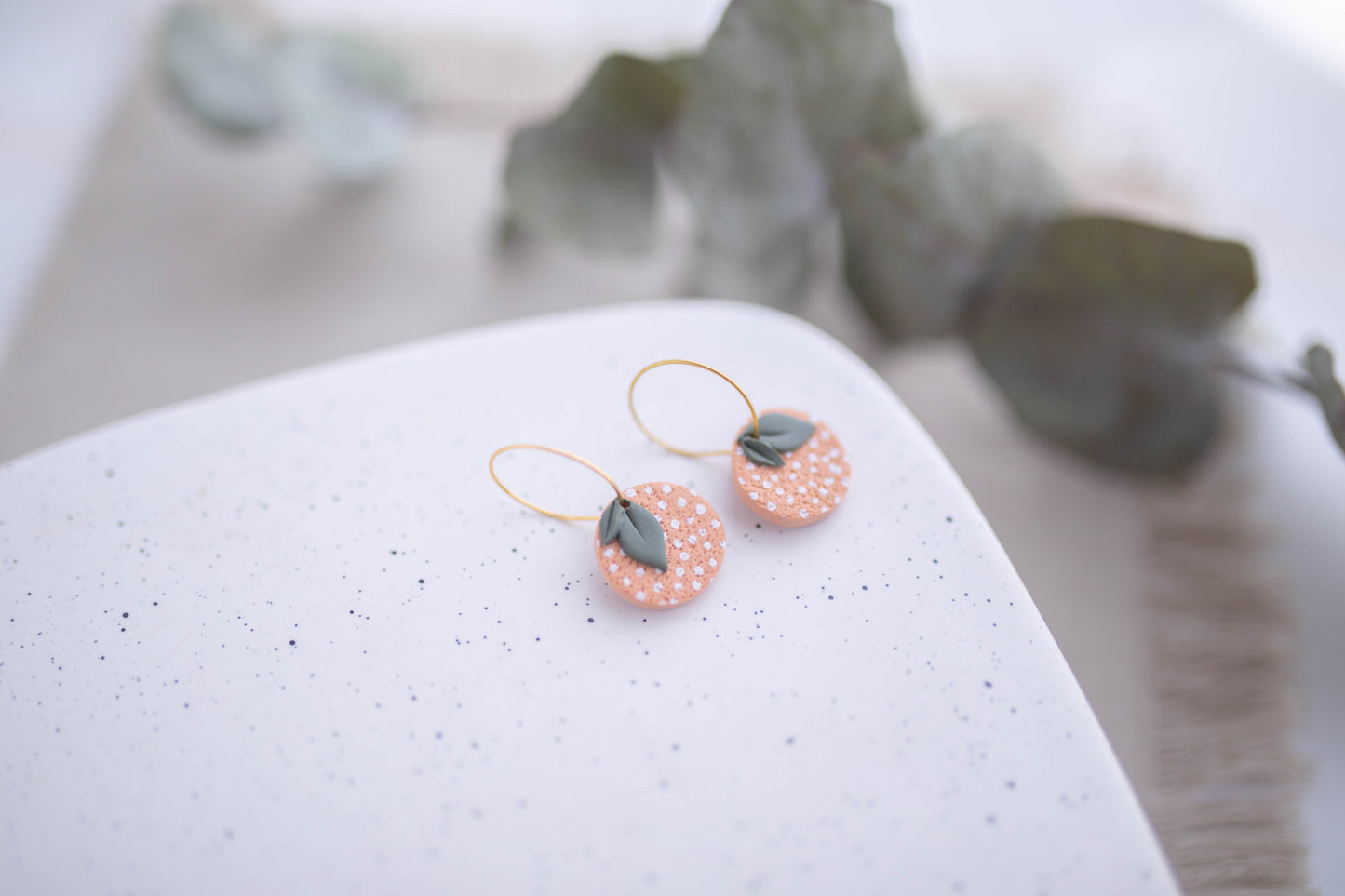 Clay Earrings | Fruit Mini Hoops | Picnic Basket Collection