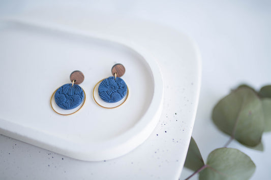 Clay Earrings | Indigo Dainty Dangles | Indigo Daydream Collection