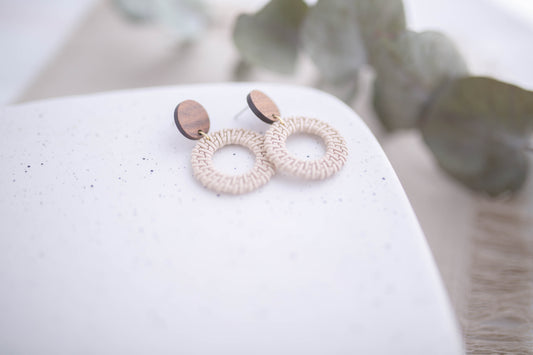 Clay Earrings | Rattan Circles | Picnic Basket Collection