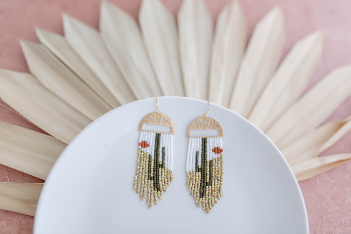 Beaded Earrings | Cactus Fringe | Desert Collection