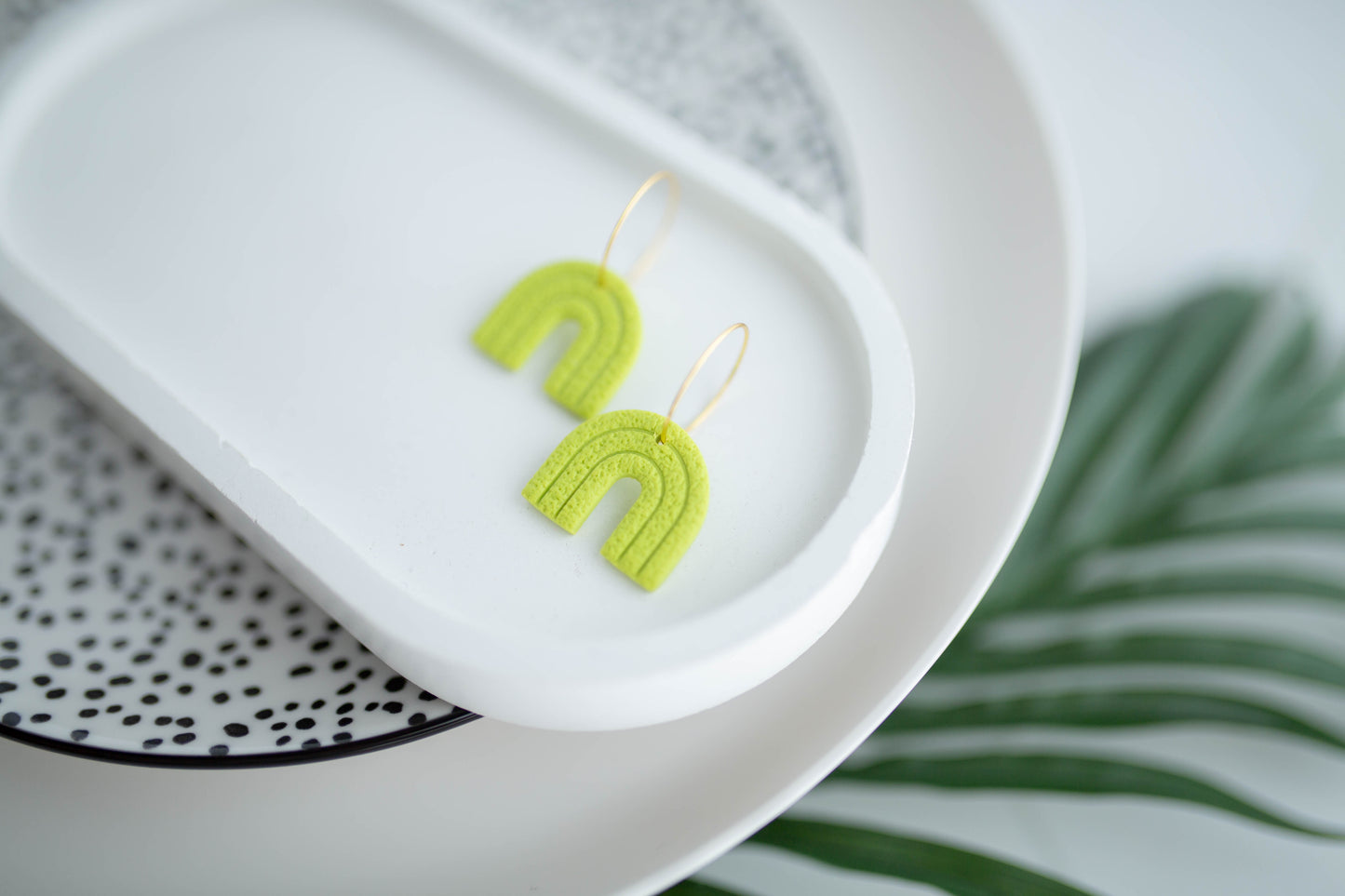 Clay Earrings | Mini Arch Hoop | Neon+Noir Collection