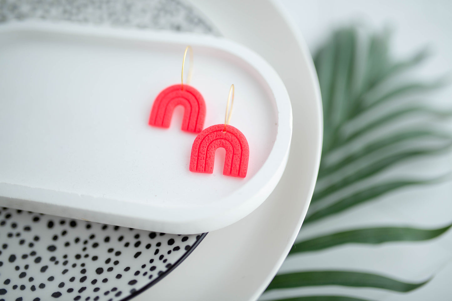 Clay Earrings | Mini Arch Hoop | Neon+Noir Collection