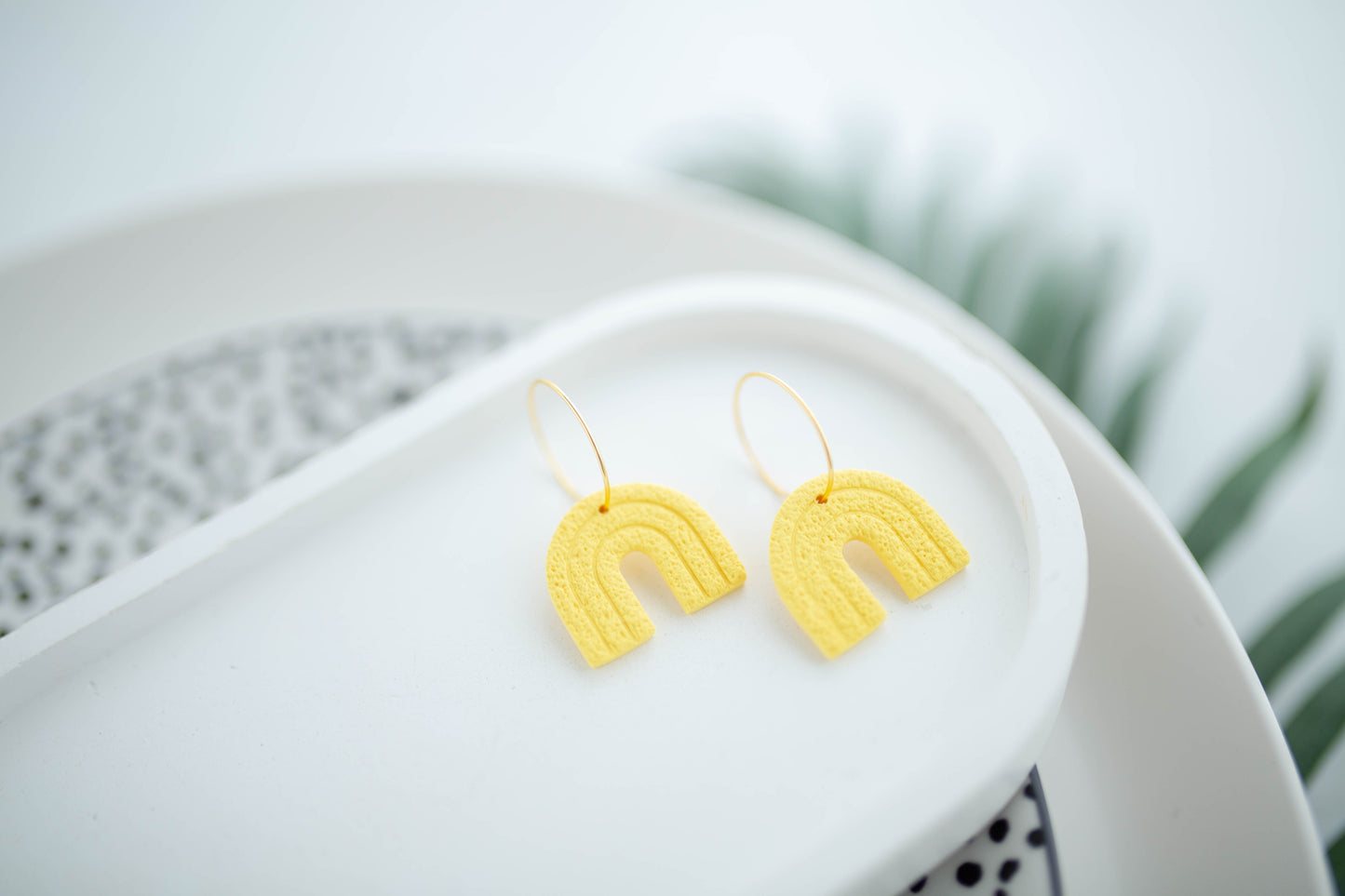 Clay Earrings | Mini Arch Hoop | Neon+Noir Collection