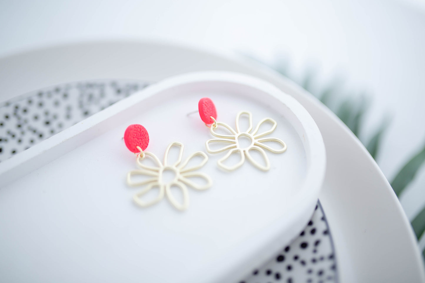 Clay Earrings | Groovy Daisies | Neon+Noir Collection