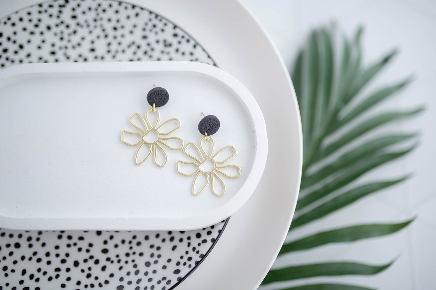 Clay Earrings | Groovy Daisies | Neon+Noir Collection