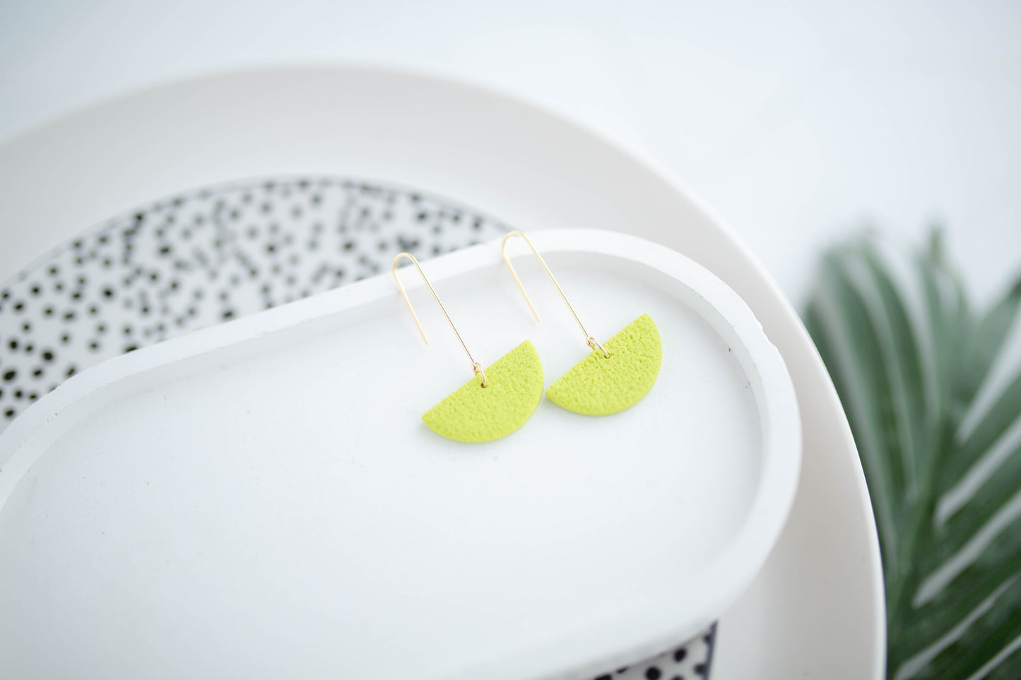 Clay Earrings | Semi Circle Drops | Neon+Noir Collection