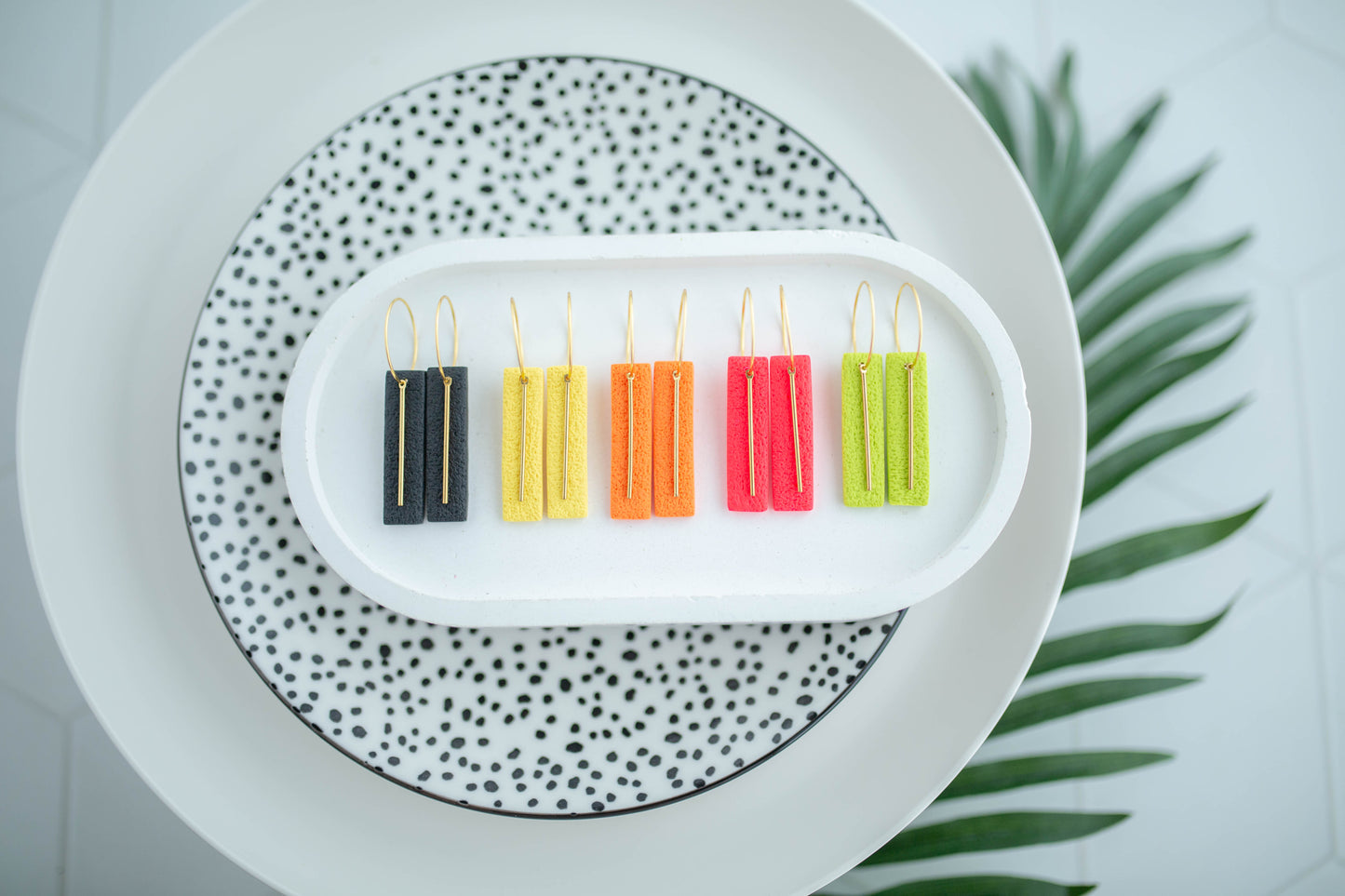 Clay Earrings | Simple Mini Hoops | Neon+Noir Collection