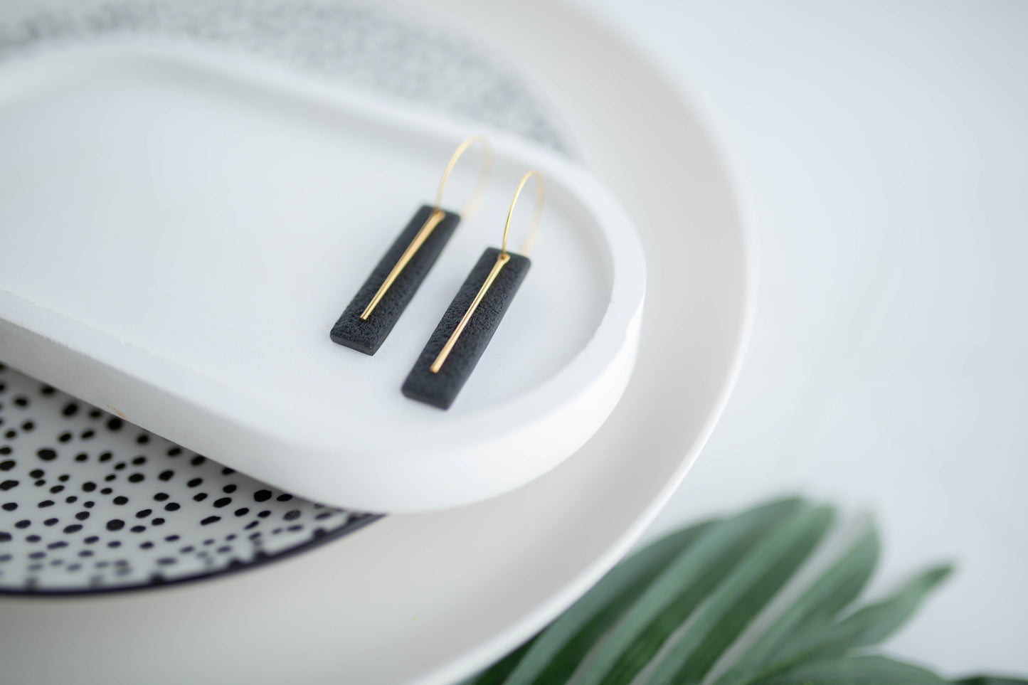 Clay Earrings | Simple Mini Hoops | Neon+Noir Collection