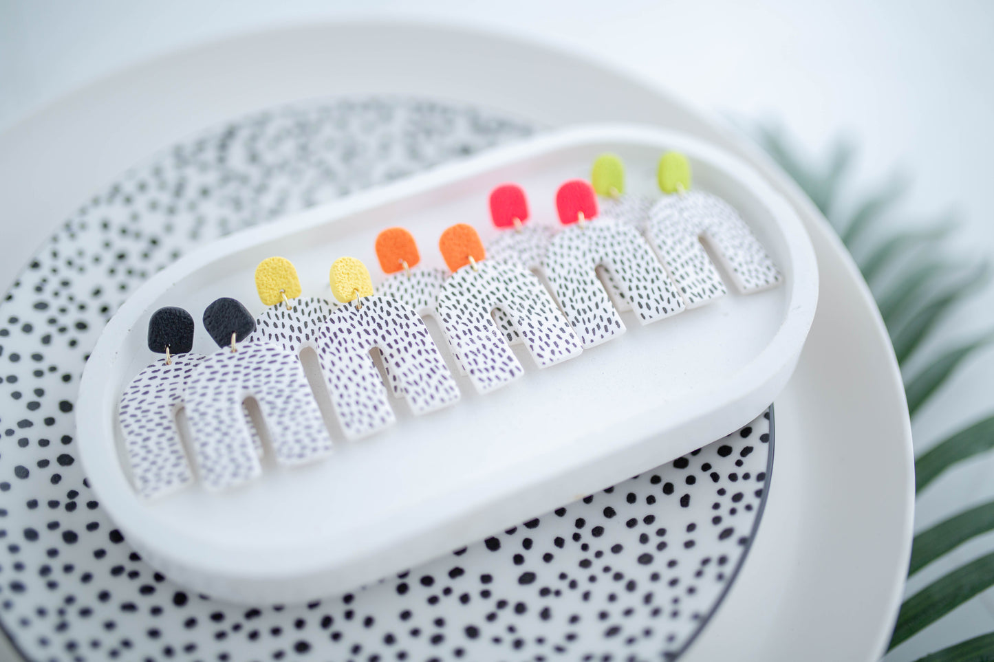 Clay Earrings | Polka Dot Arches | Neon+Noir Collection