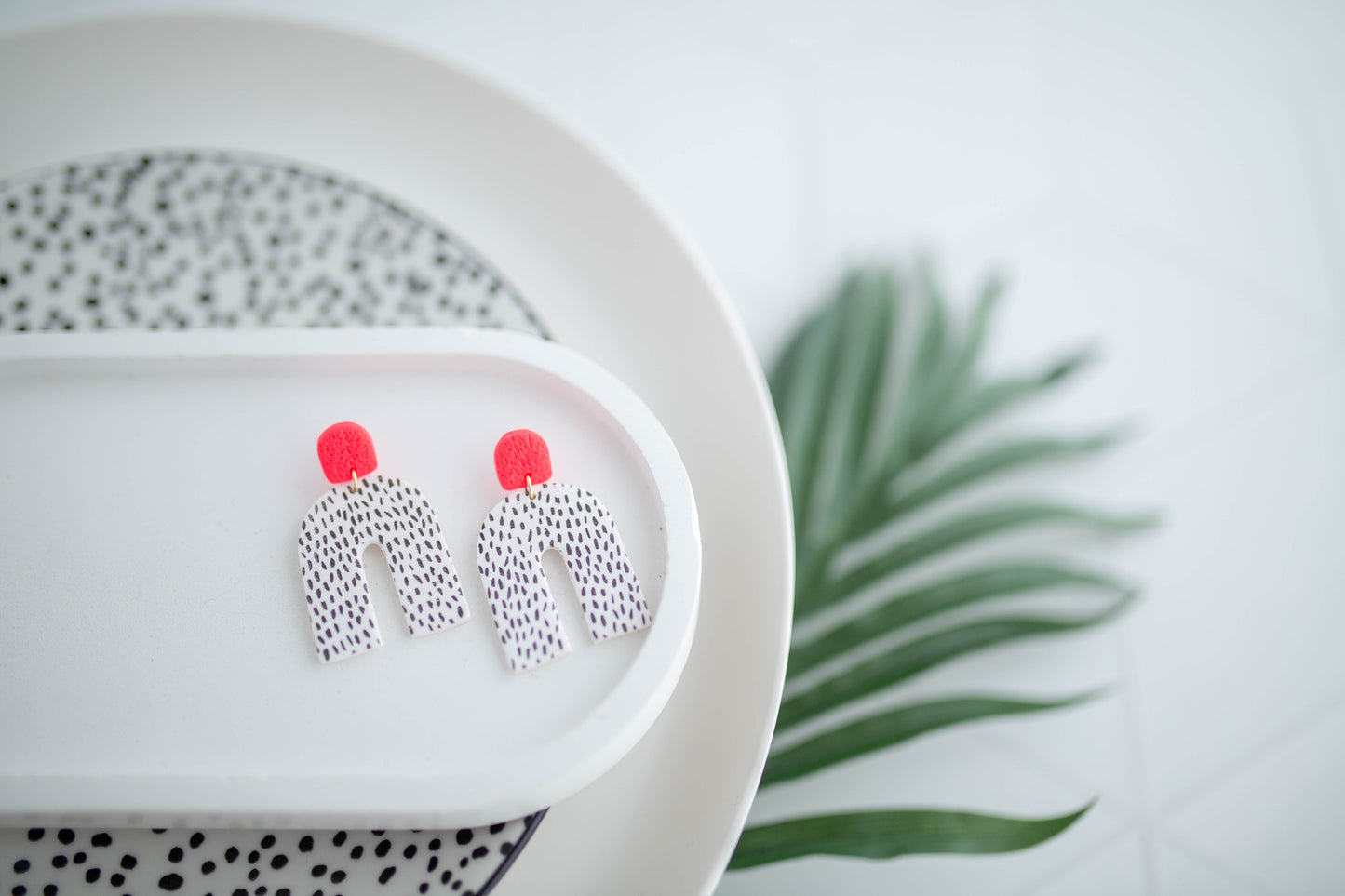 Clay Earrings | Polka Dot Arches | Neon+Noir Collection