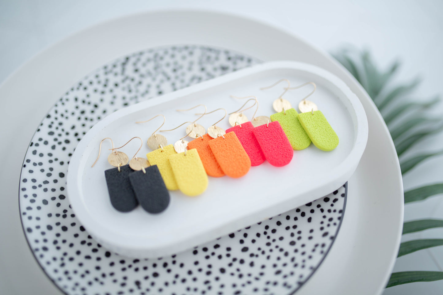 Clay Earrings | Simple Dangles | Neon+Noir Collection