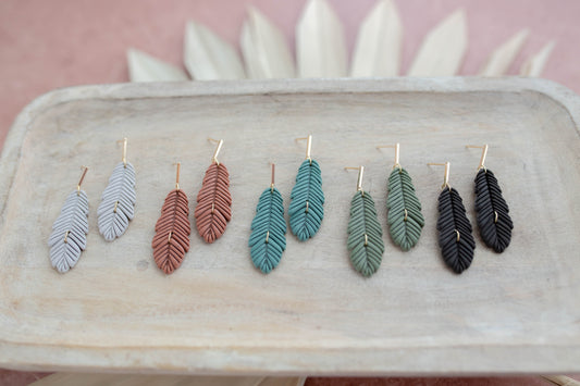 Clay Earrings | Feathers | Desert Collection