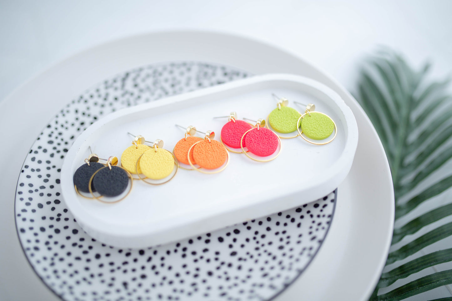 Clay Earrings | Dainty Dangles | Neon+Noir Collection