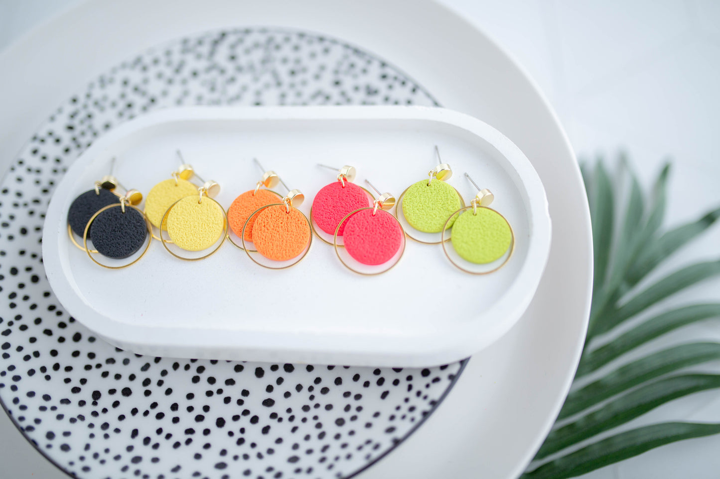 Clay Earrings | Dainty Dangles | Neon+Noir Collection