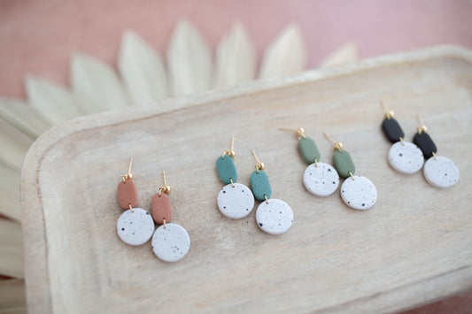 Clay Earrings | Simple Granite Dangles | Desert Collection