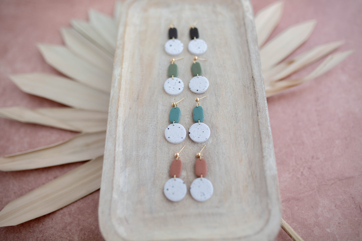 Clay Earrings | Simple Granite Dangles | Desert Collection