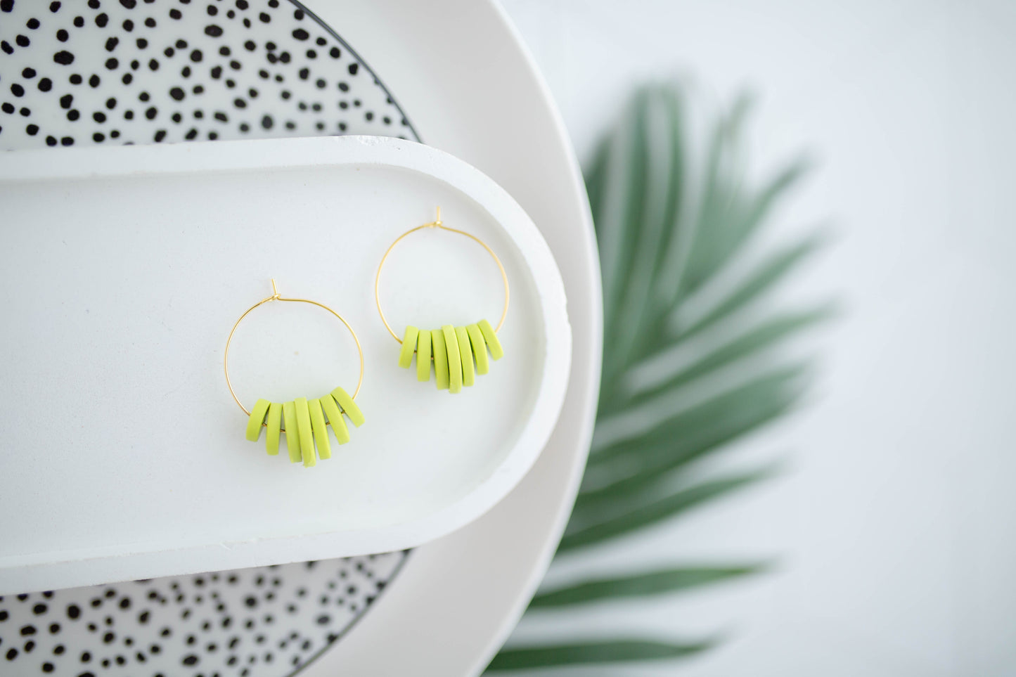 Clay Earrings | Beaded Hoops | Neon+Noir Collection