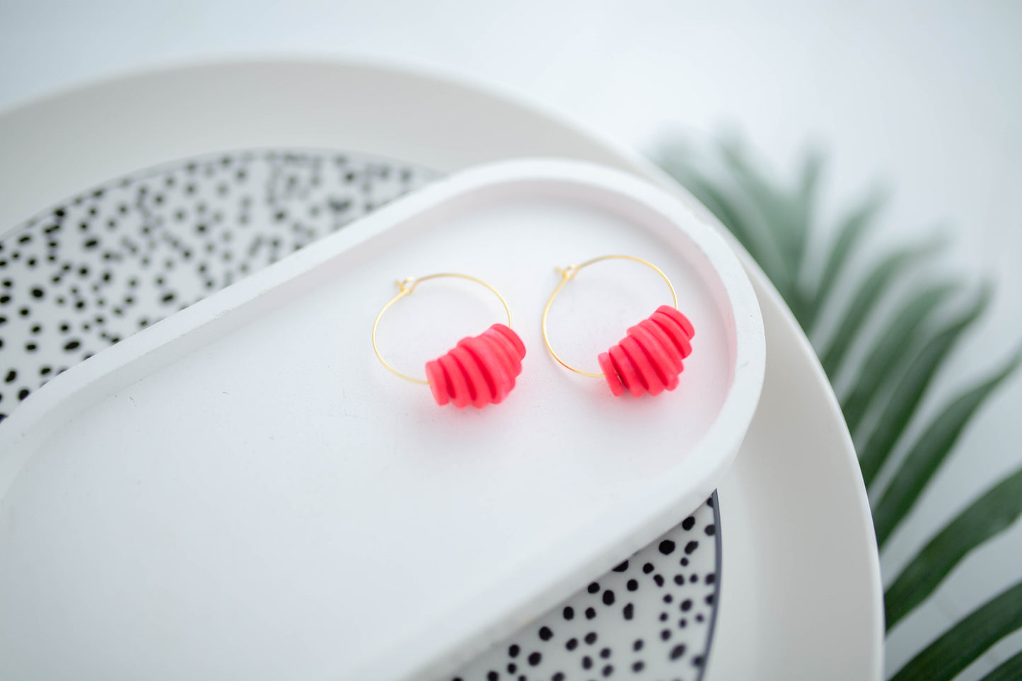 Clay Earrings | Beaded Hoops | Neon+Noir Collection