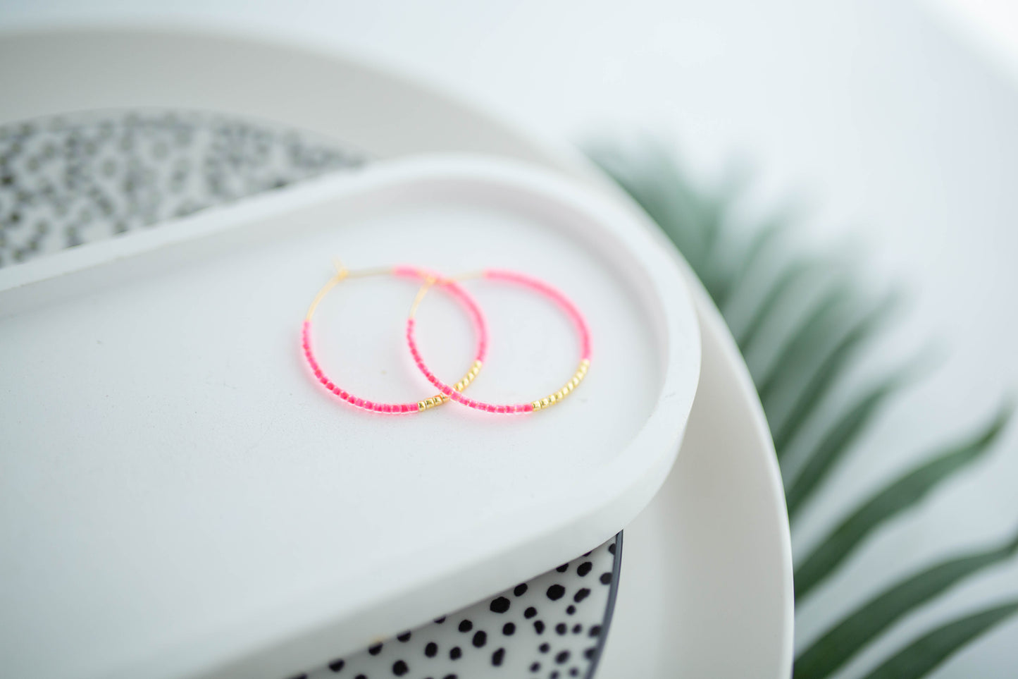 Beaded Earrings |  Neon Hoops | Neon+Noir Collection