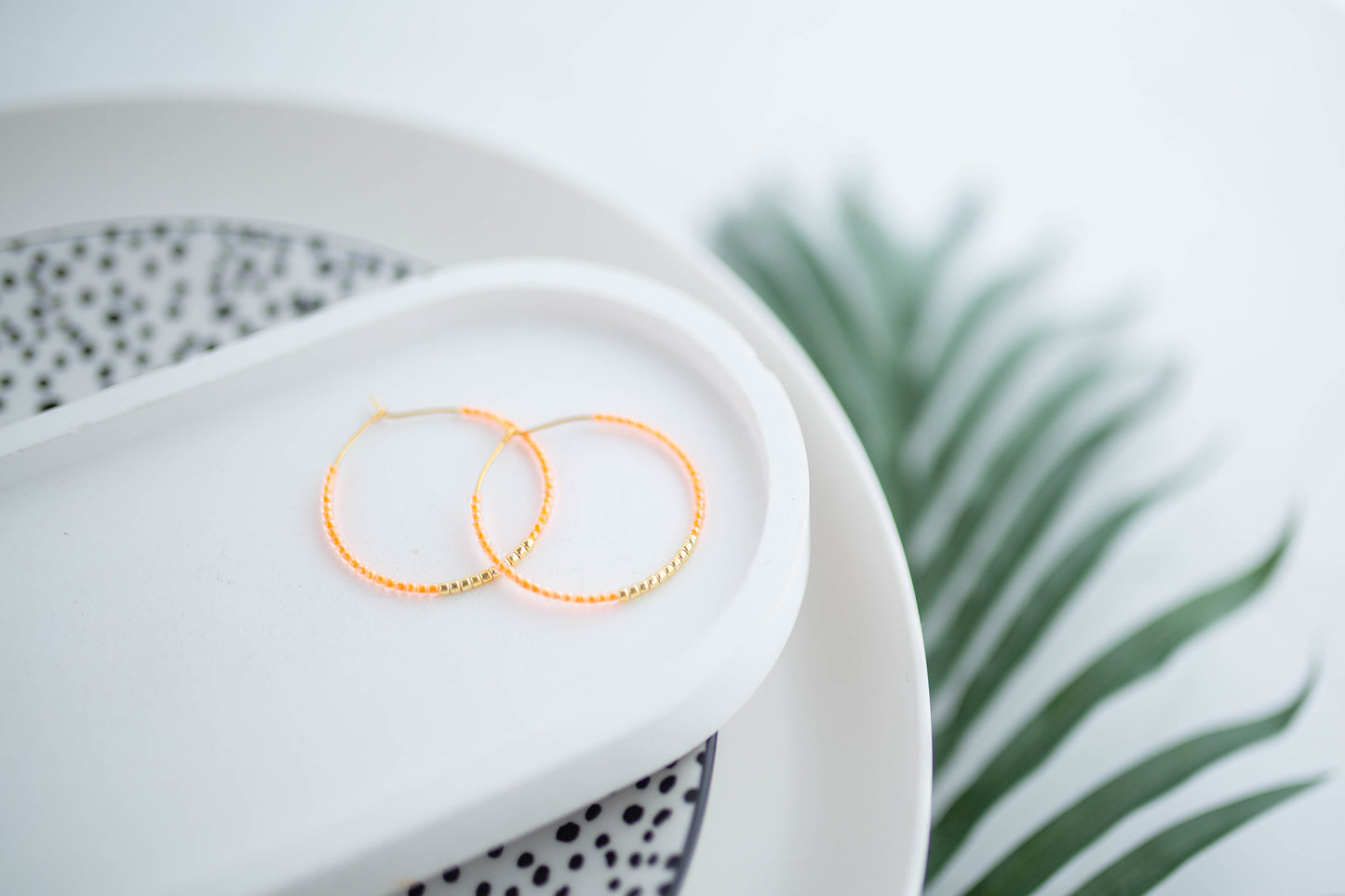 Beaded Earrings |  Neon Hoops | Neon+Noir Collection