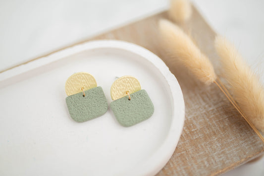 Clay Earrings | Square Dangles | Botanica Collection