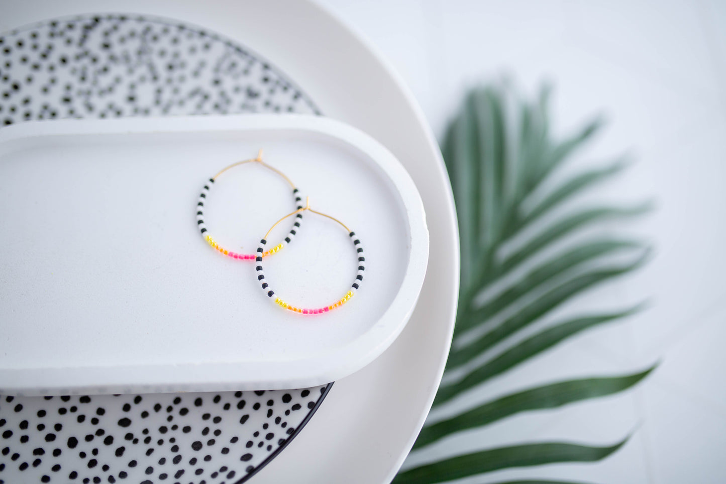 Beaded Earrings | Neon+Noir Hoops | Neon+Noir Collection