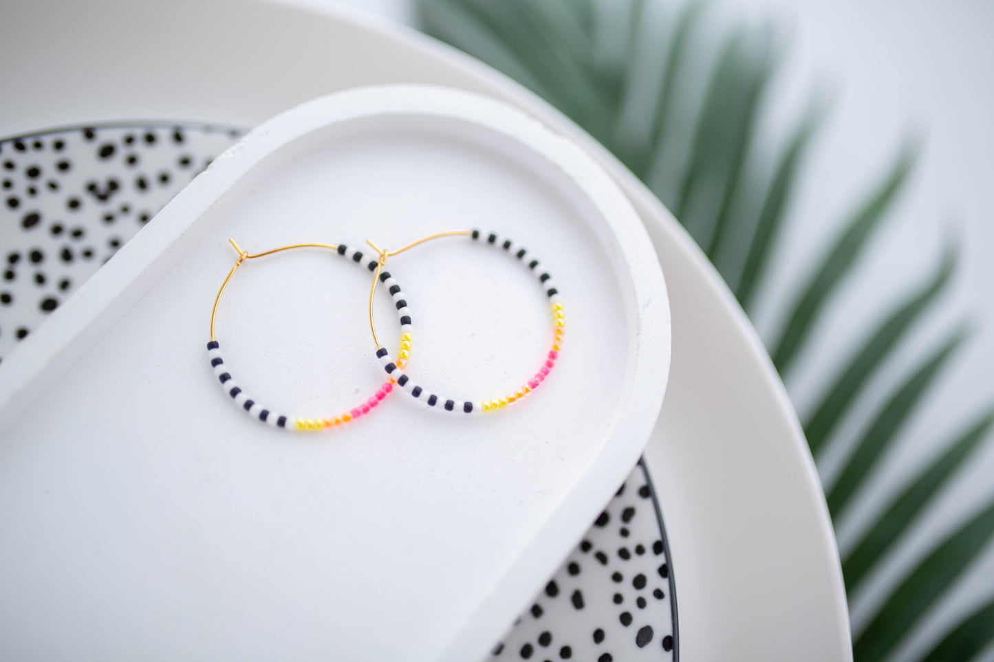 Beaded Earrings | Neon+Noir Hoops | Neon+Noir Collection