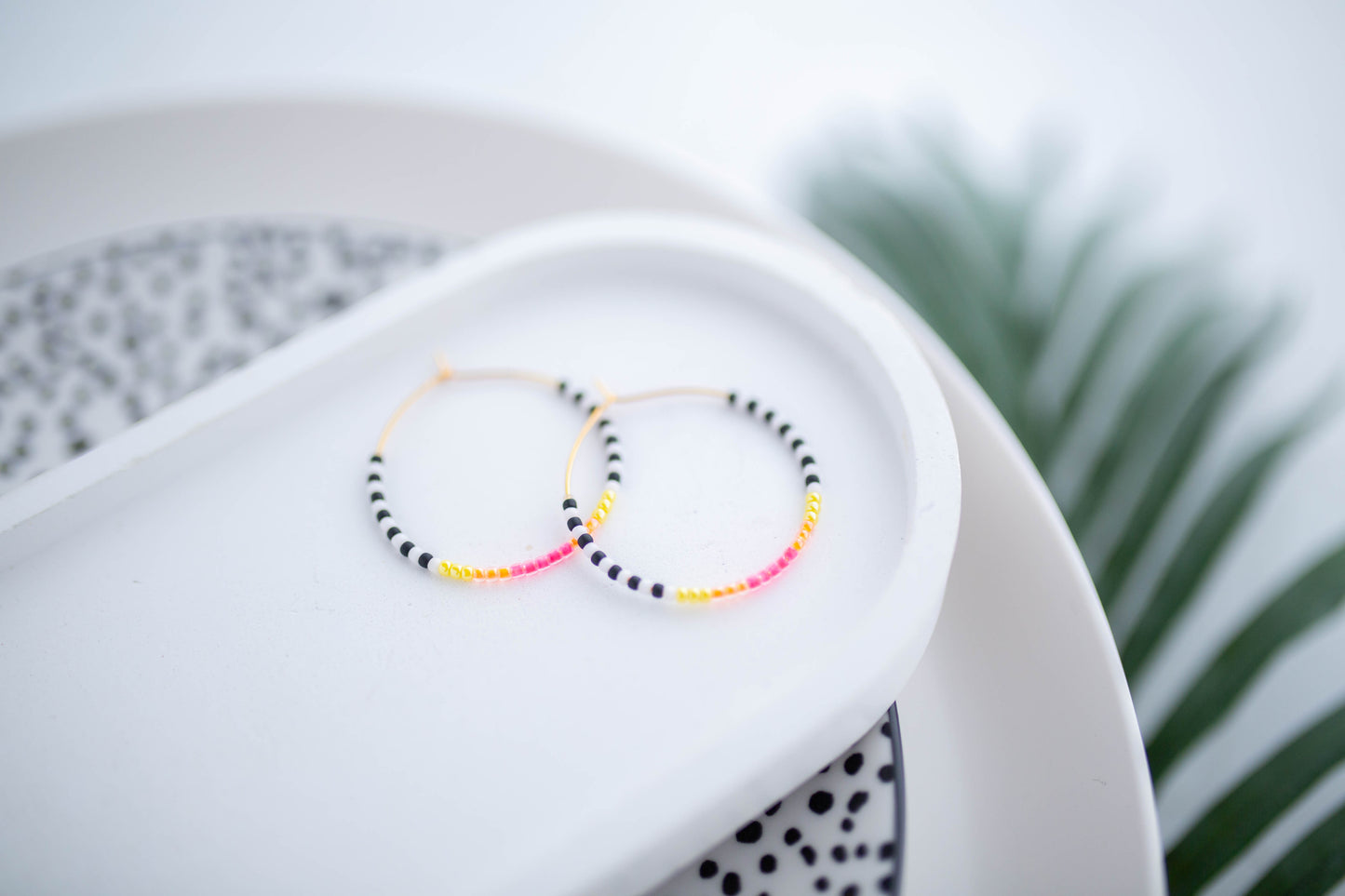 Beaded Earrings | Neon+Noir Hoops | Neon+Noir Collection