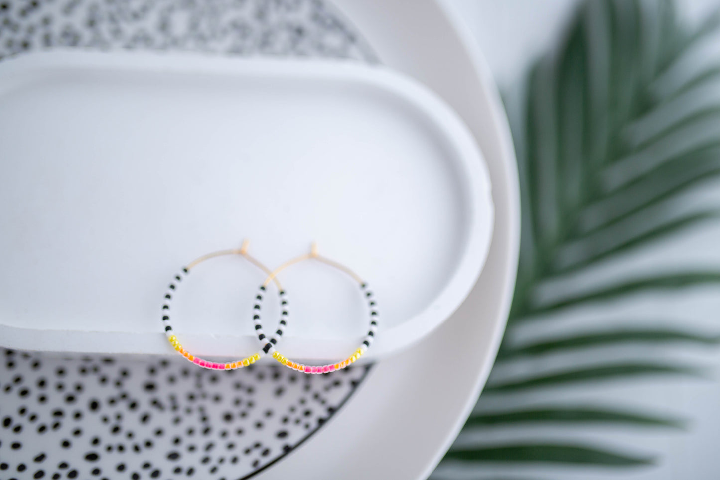 Beaded Earrings | Neon+Noir Hoops | Neon+Noir Collection