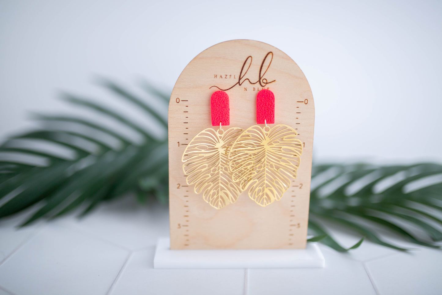 Clay Earrings | Beachy Leaves | Neon+Noir Collection