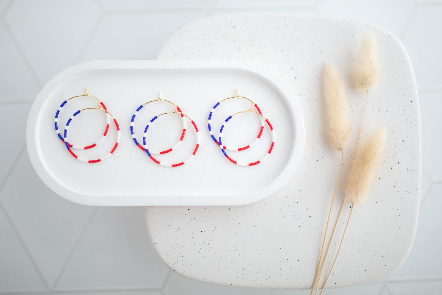 Beaded earrings | USA Hoops | Patriotic Collection