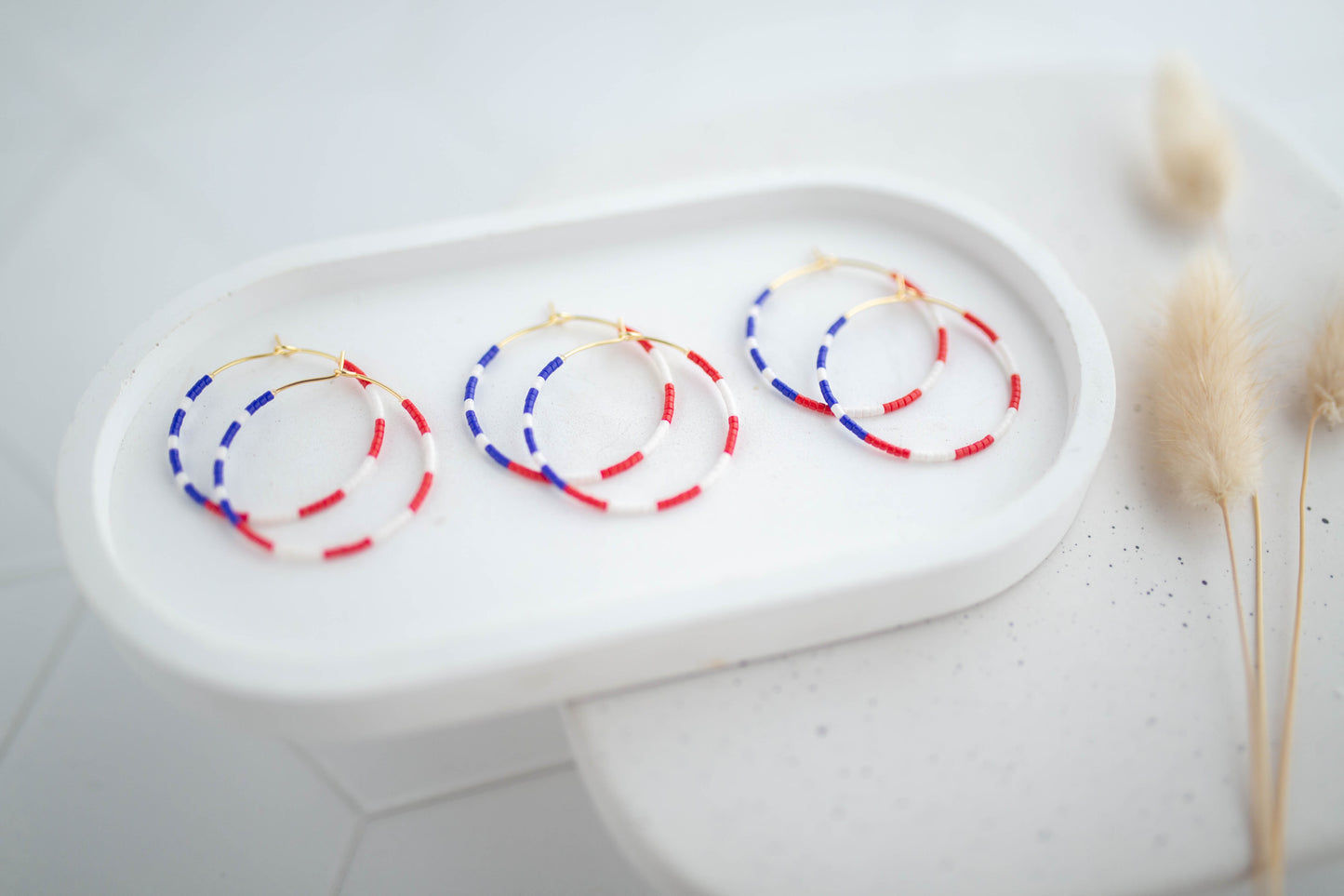 Beaded earrings | USA Hoops | Patriotic Collection