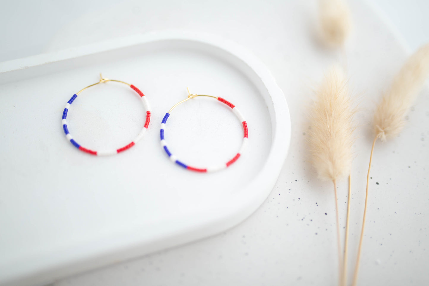 Beaded earrings | USA Hoops | Patriotic Collection