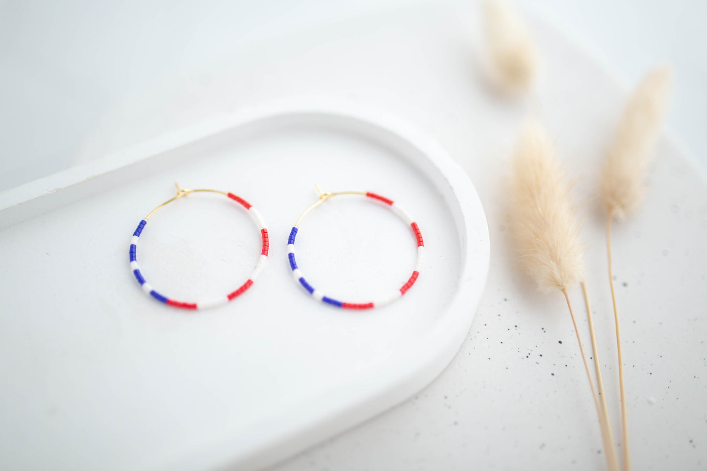 Beaded earrings | USA Hoops | Patriotic Collection