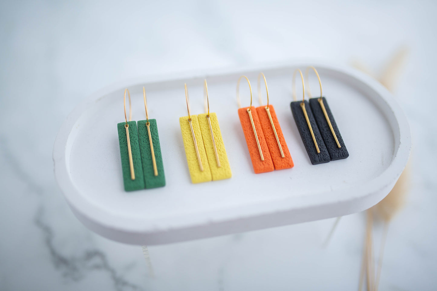 Clay Earrings | Game Day Simple Rectangle Hoops | Civil War Collection