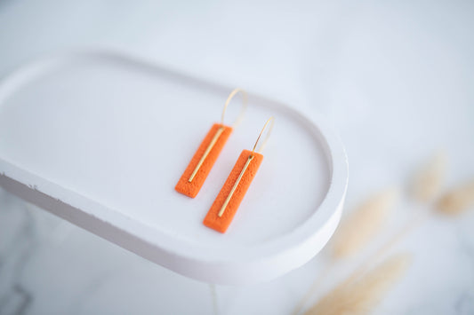 Clay Earrings | Game Day Simple Rectangle Hoops | Civil War Collection